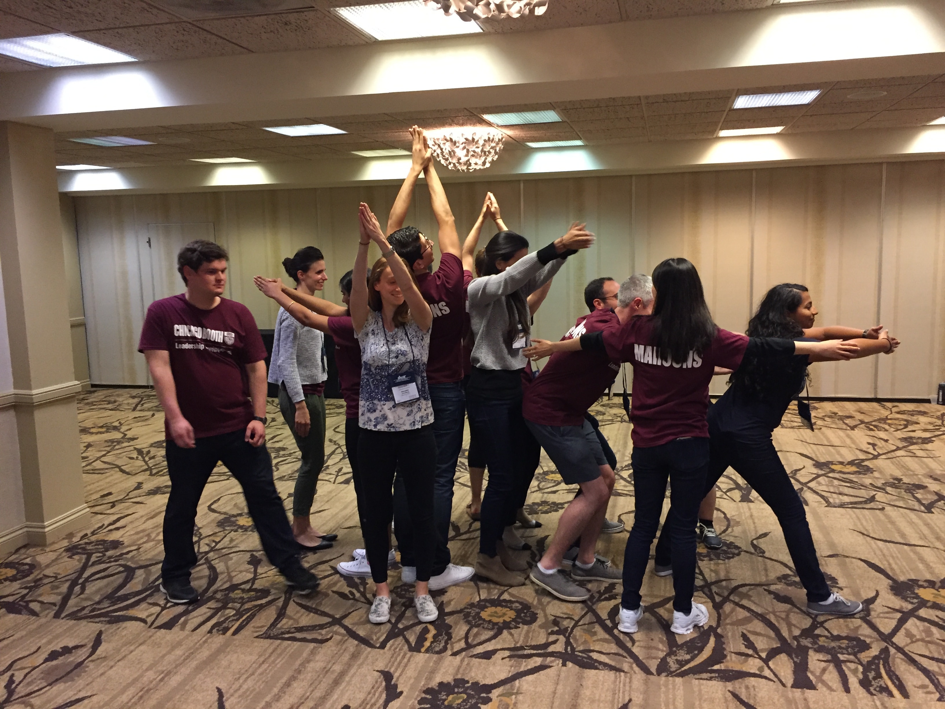 Group of people participating in interactive workshop